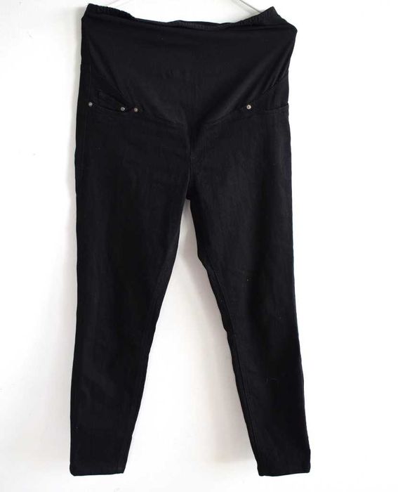 H&M spodnie jeansy mama super skinny czarne high rurki ciążowe 38 m