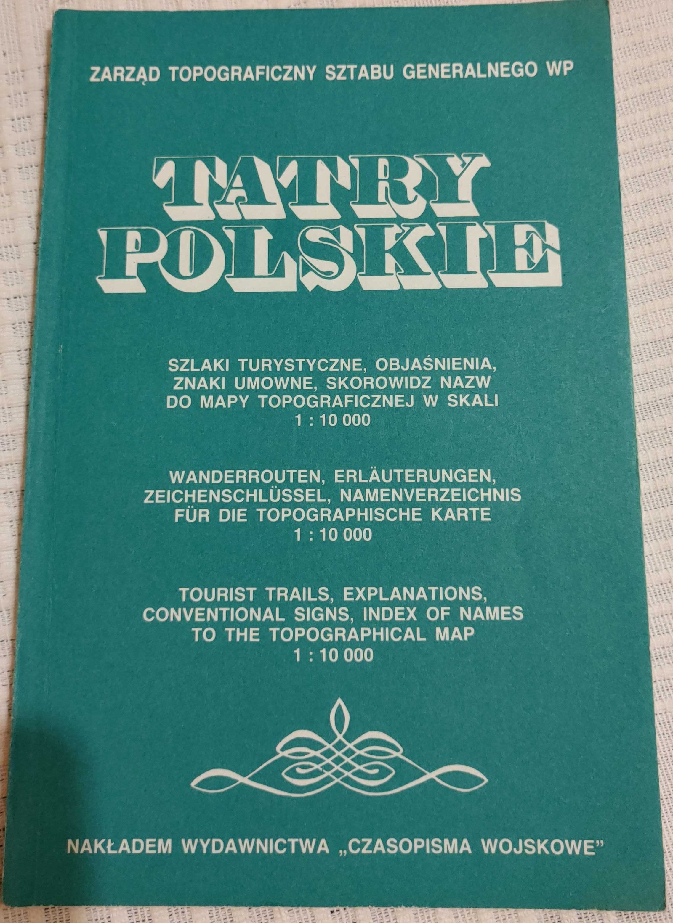 Tatry Polskie mapa topograficzna wojskowa 1:10 000