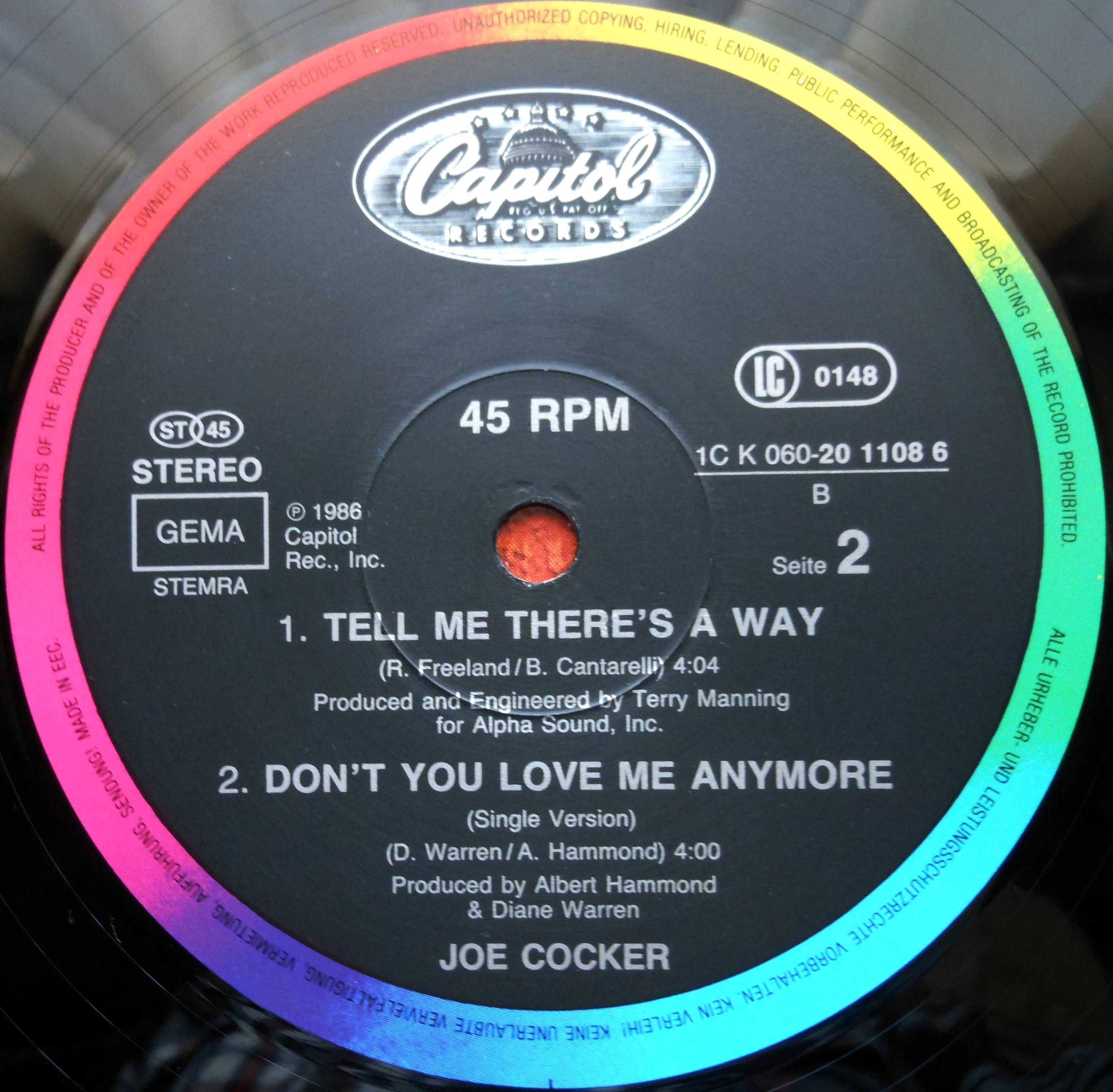 Виниловая пластинка Joe Cocker – Don't You Love Me Anymore  45 RPM