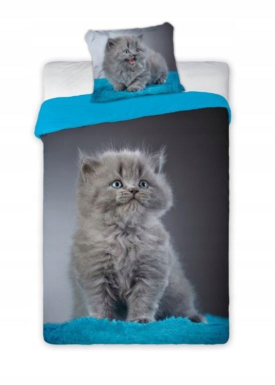 Pościel 140x200 Dziecięca Kot Kotek z Kotem Koty Cat Młodzieżowa