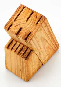 drewniany blok stojak na noże
