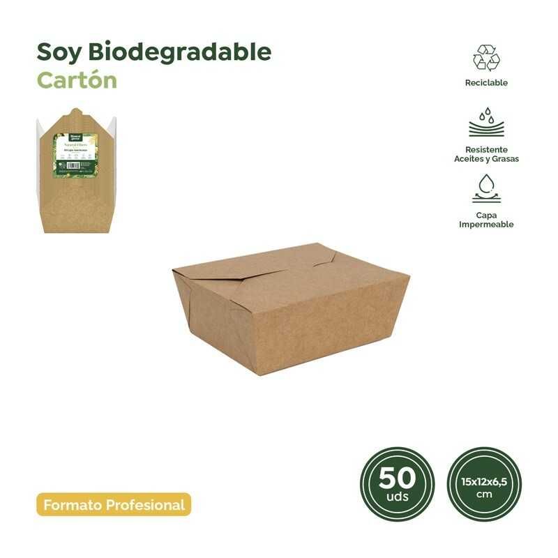 Caixa Americana kraft biodegradável take-away (REF.11025)