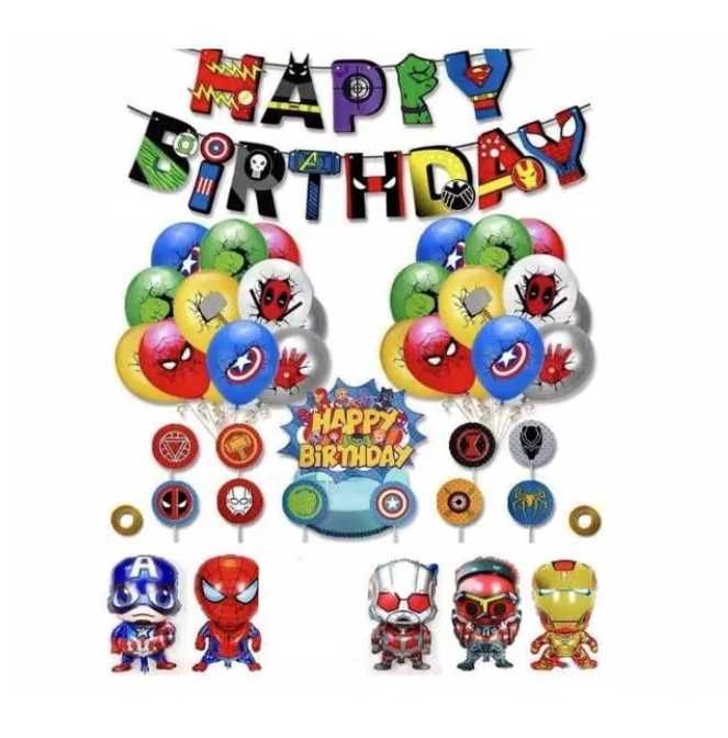 GIGA zestaw dekoracji na urodziny Avengers Spiderman superman