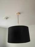 Zestaw lampa wisząca + stojąca kolor czarny zamsz