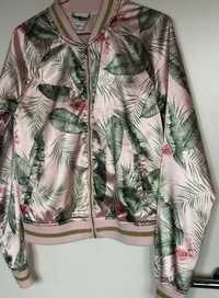 Bluza egzotyczna, pudrowy róż/wzory, podszwka, 2 kiezenie, S