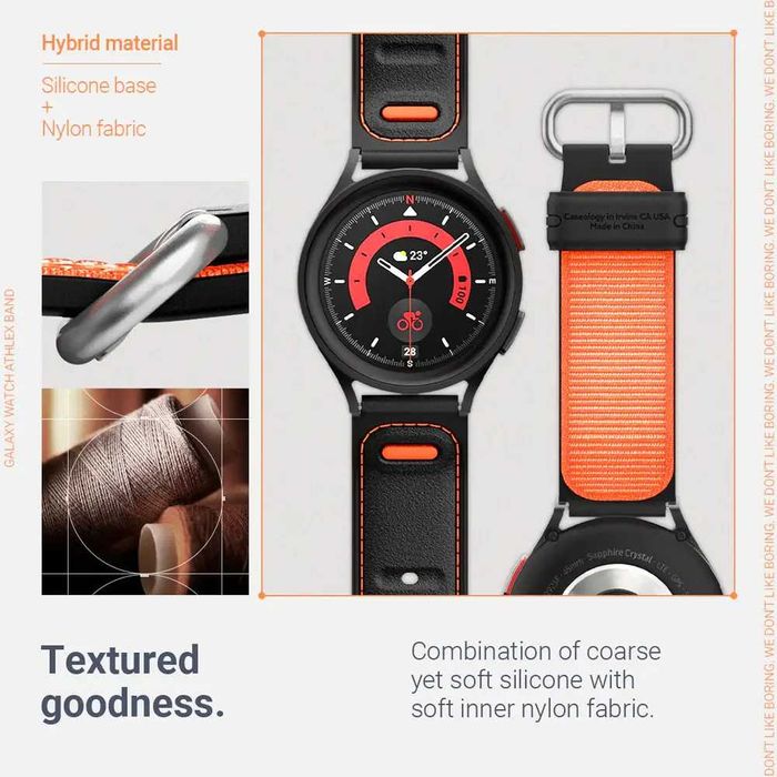 Ремешок Caseology Athlex Band для Galaxy Watch 4/5/6 - Active Orange