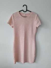 Krótka różowa  sukienka krótki rękaw rozmiar S (36) Impreza Sylwester