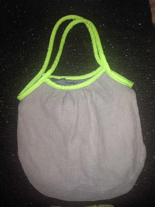 mala verde zara de pano