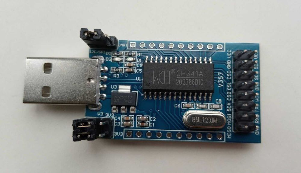 Конвертер USB CH-341A - UART / SPI / I2C питание и уровни 3,3 или 5 V