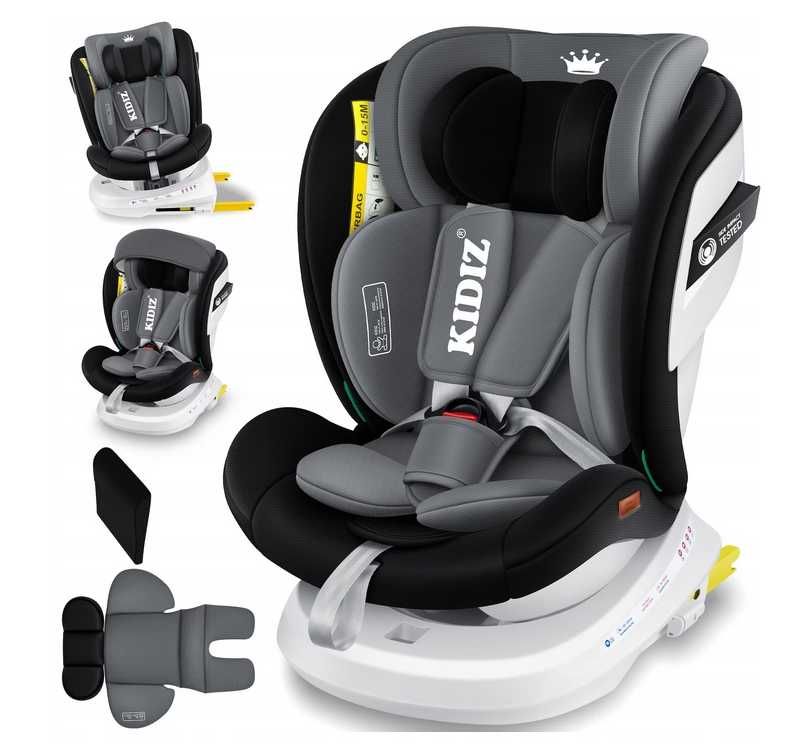 Fotelik samochodowy dla dzieci ISOFIX 360 stopni OBROTOWY KIDIZ