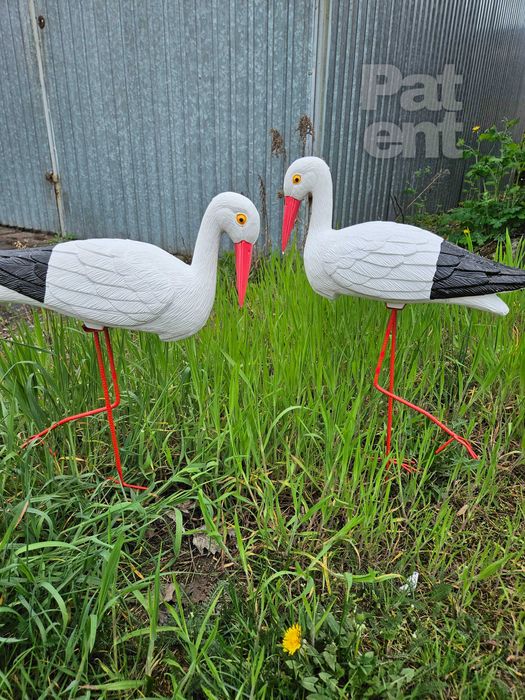 Figurki bocian bociek do ogrodu dekoracja działka ozdoba 2 szt.