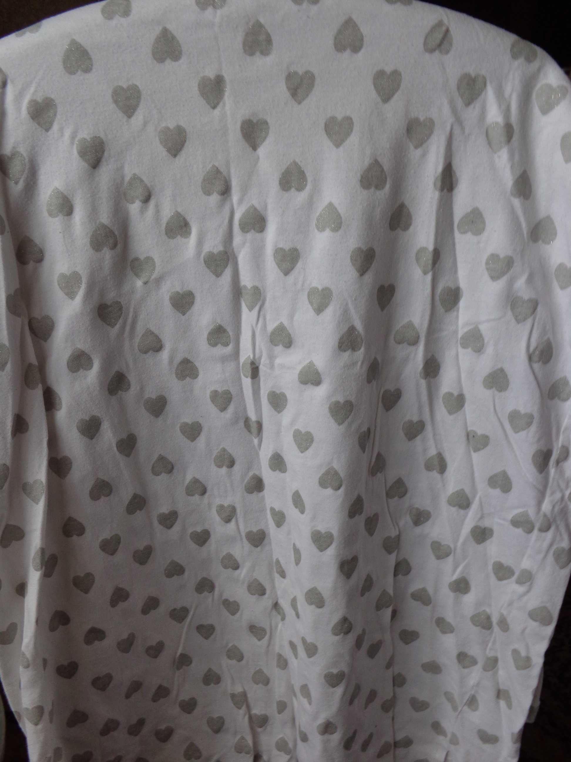 Koszula nocna kremowa w serduszka brokatowe XL