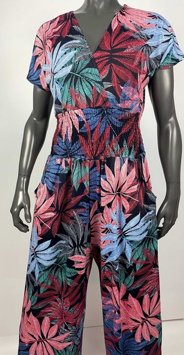 Letni kolorowy kombinezon tropikalny print rozmiar xxl/xxxl plus size