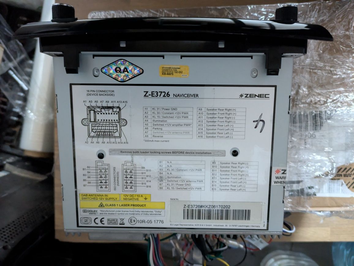 ZENEC Z-E3726,до Fiat Ducato, Boxer, Jumper