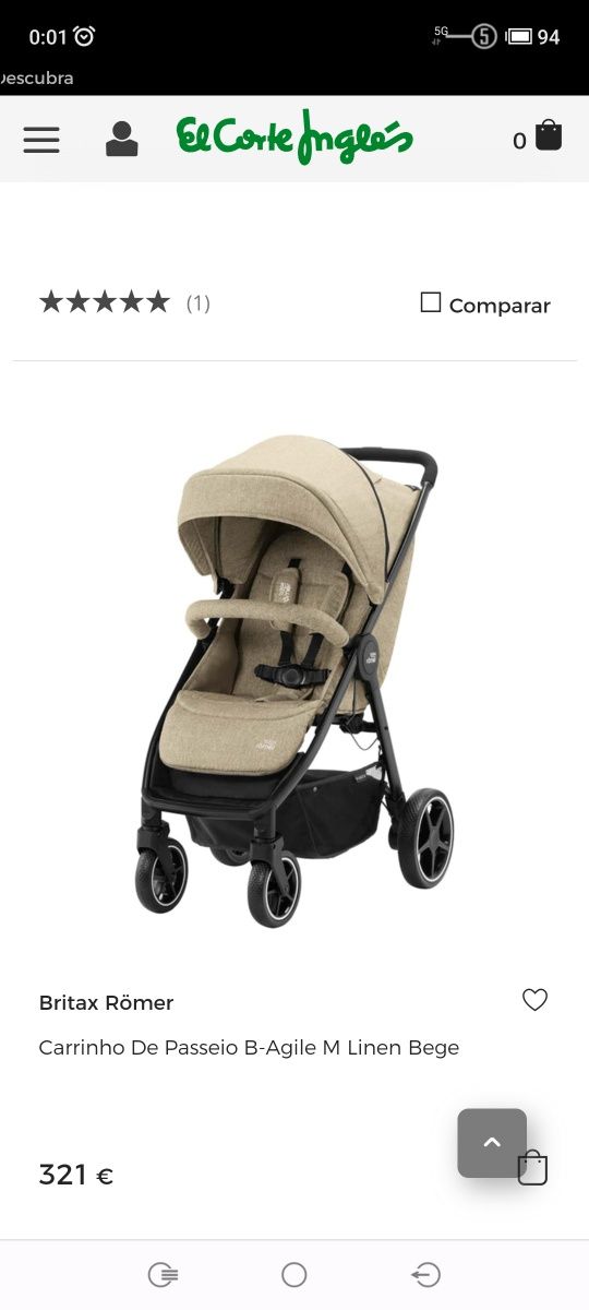Conjunto ovo + Carrinho para bebê BRITAX ROMER da Bebeconfort*