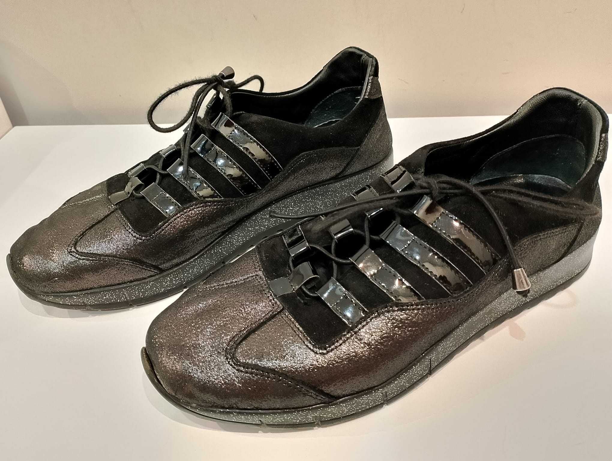 Skórzane czarne sneakersy Venezia, r. 39