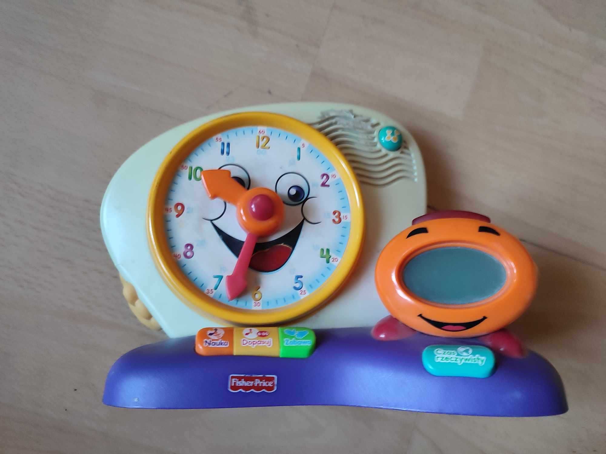 Fisher price interaktywny zegarek, cymbałki, piesek, latarka kurczak