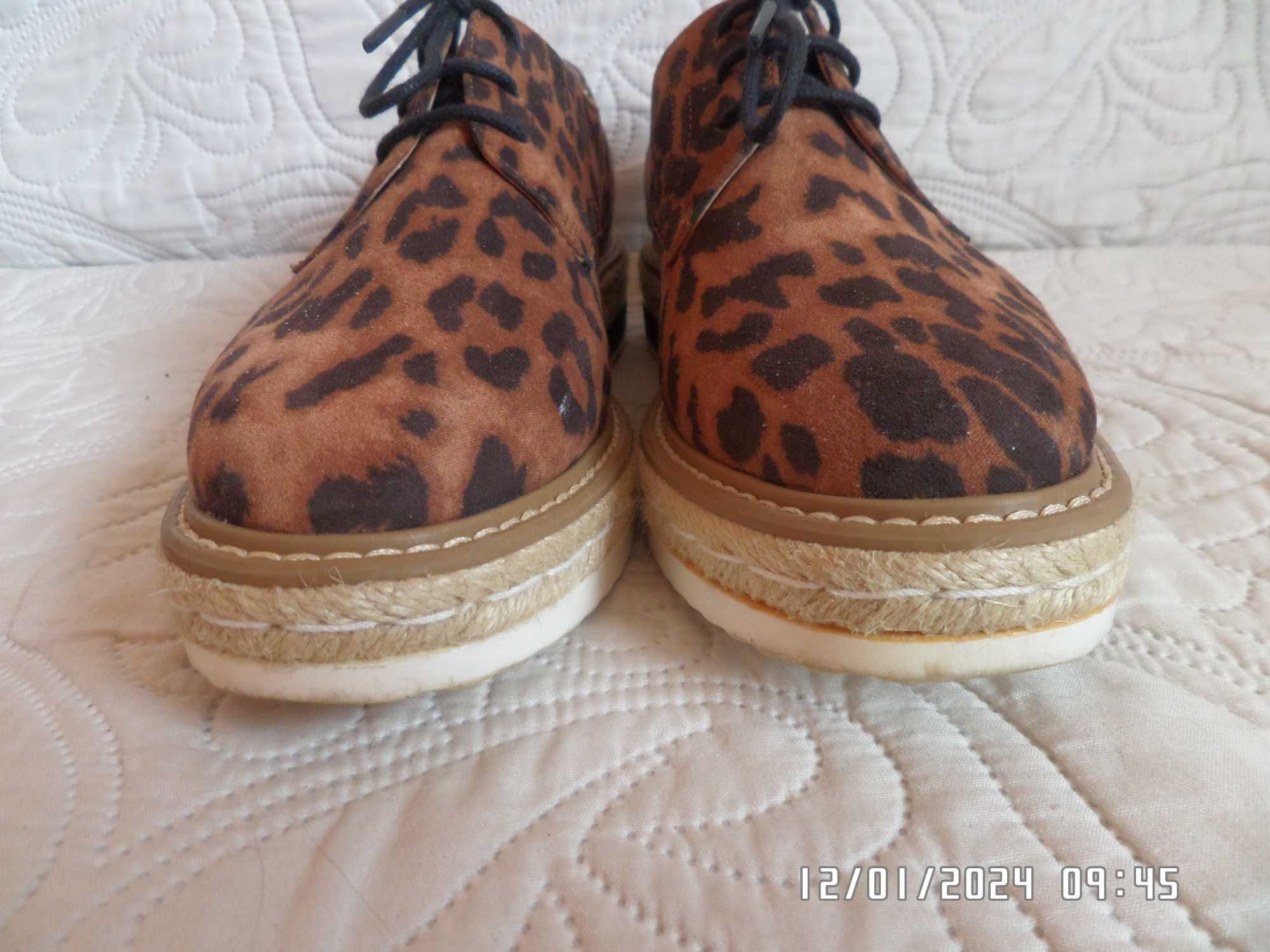 New Look buty oxfordki, derby leopard 37