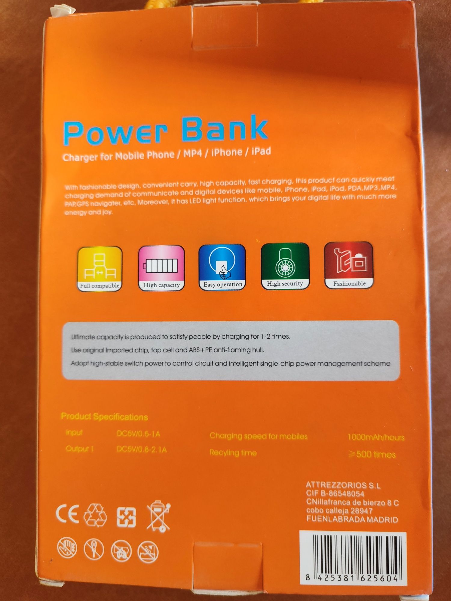 Power Bank bateria portátil carregador 5600 mah