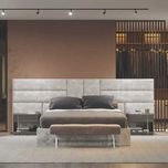 Cama Estofada  Nova + Estrado + Colchão (Fabricante)
