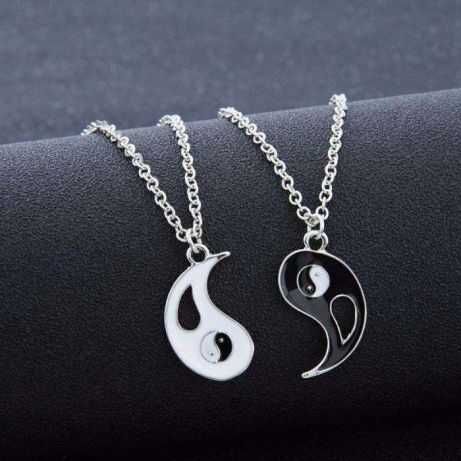 2X colar fio ying yin yang dia dos namorados pendente romantico