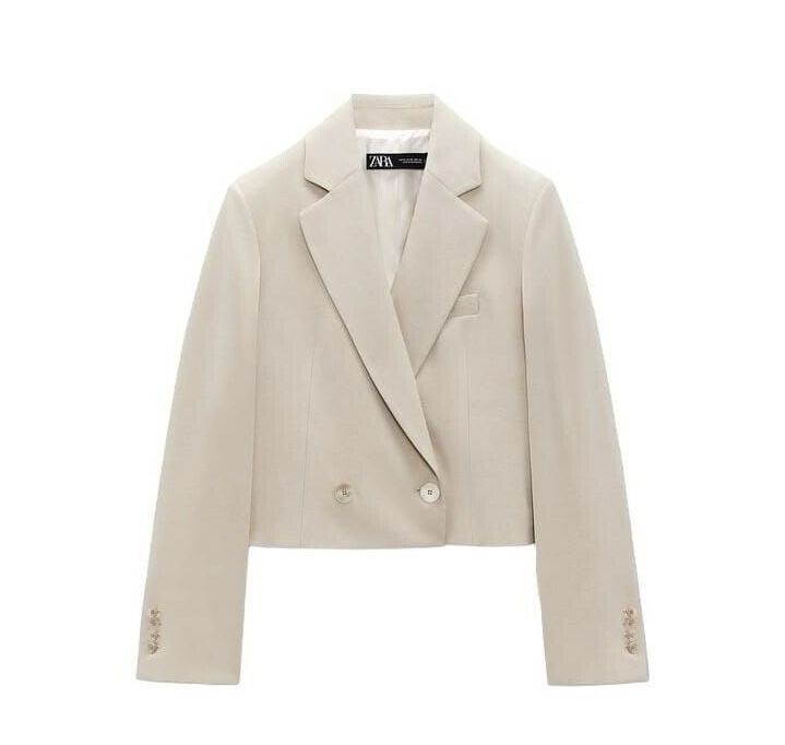 Блейзер Zara льон жакет лён пиджак укороченный