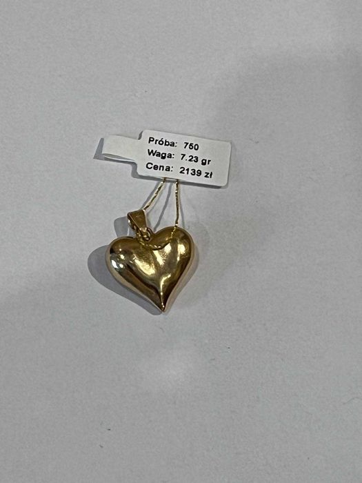 Złote serce, zawieszka w próbie 750, 18k, 7.23gr/Komis Krzysiek