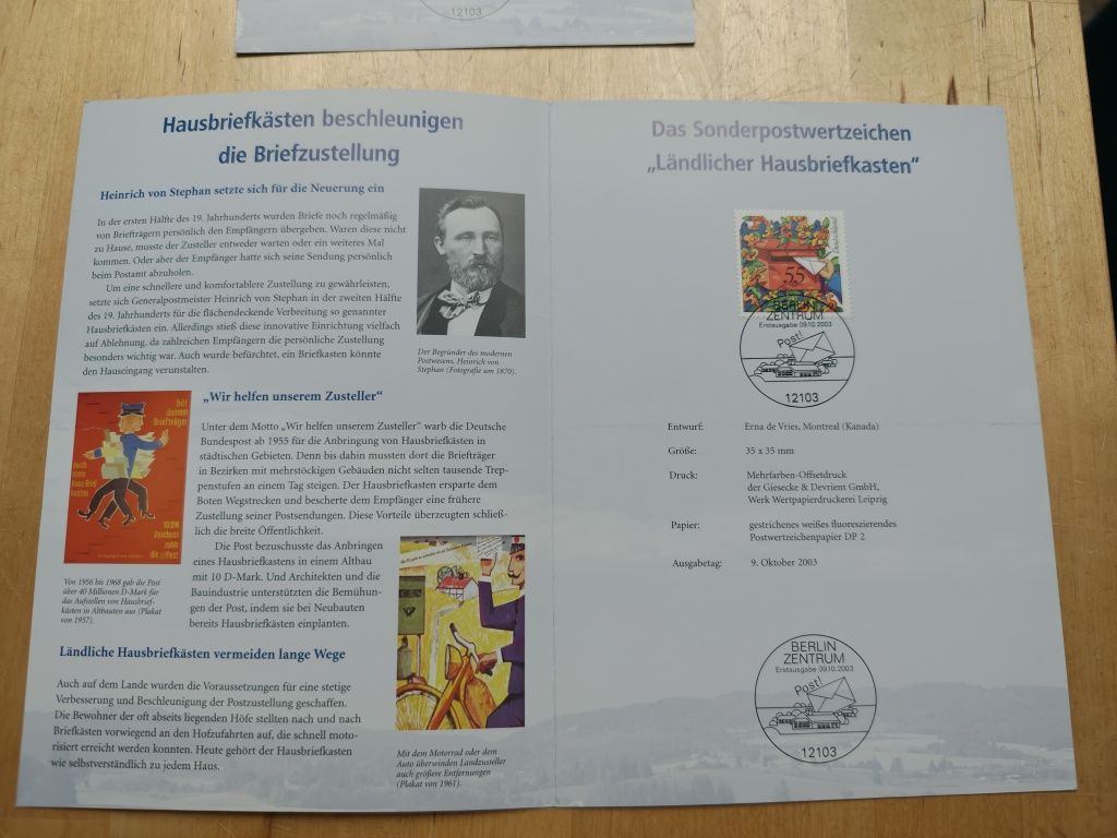 Folder ze znaczkiem z Niemiec