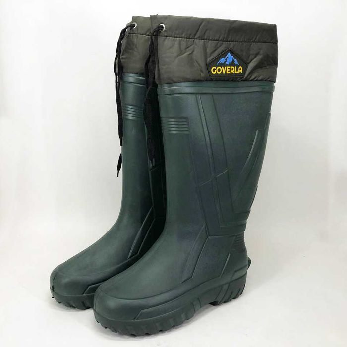 Якісні утеплені гумові чоботи високі.резинові сапоги утеплені чоловічі