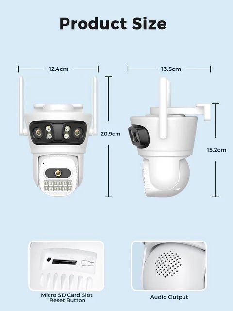Камера 12МР 6К ICSee Xmeye Ip66 WIFI Rj45 онлайн вулична відеокамера