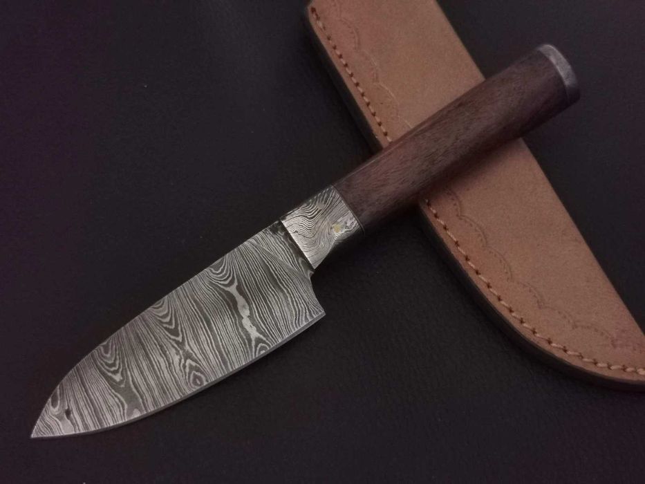 NÓŻ DAMAST myśliwski kuchenny stal damasceńska 22cm. ręcznie kuty