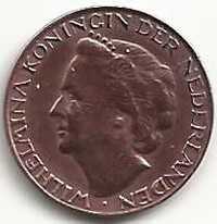 1 Cêntimo de 1948  Rainha Wilhelmina  dos Países Baixos
