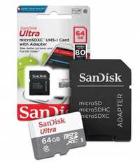 Nowa Karta SD SanDisk micro SDXC Ultra 64 GB Adapter