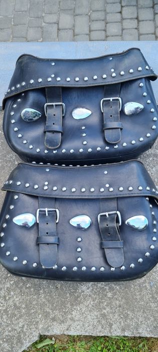 Кофри шкіряні для мотоцикла + кріплення