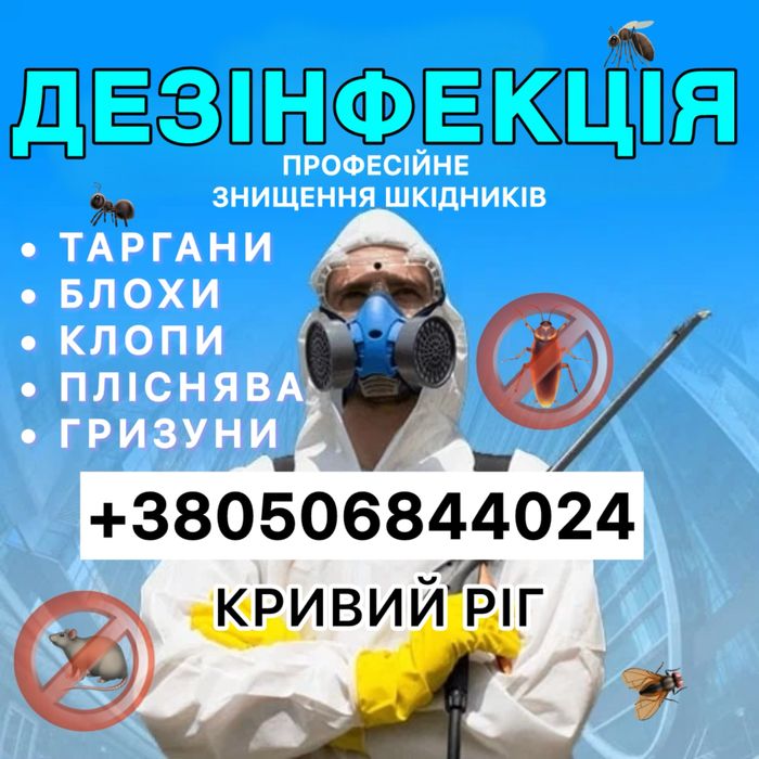 Уничтожение тараканов клопов блох крыс мышей плесени запаха грибка