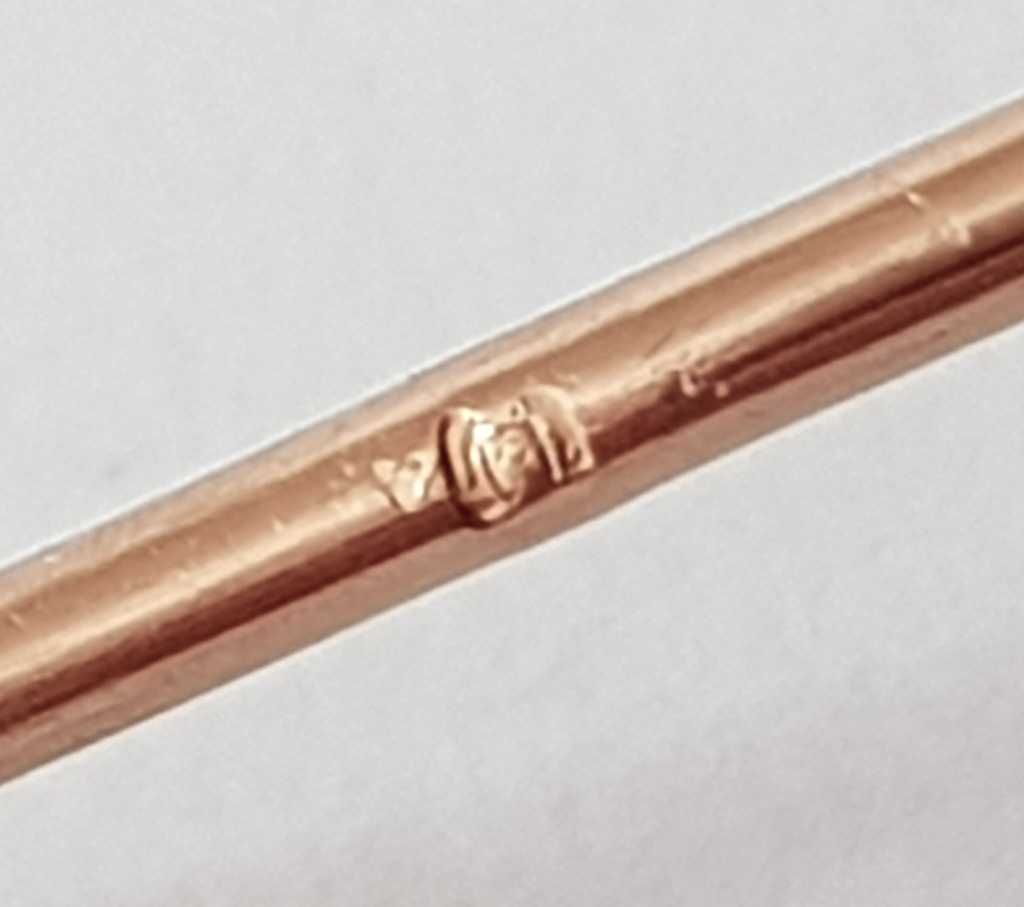 Złota broszka z diamentami oraz ametystem z ok. 1900 roku - Paryż
