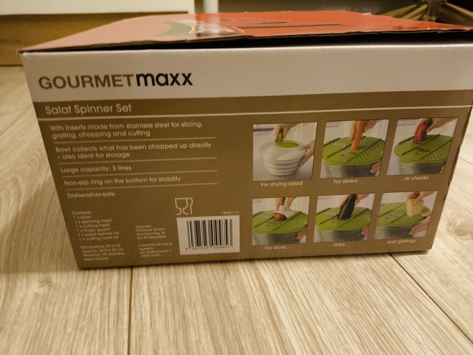 NOWY GOURMETmaxx Zestaw sałatkowy 3w1, 9 elementów na gwarancji