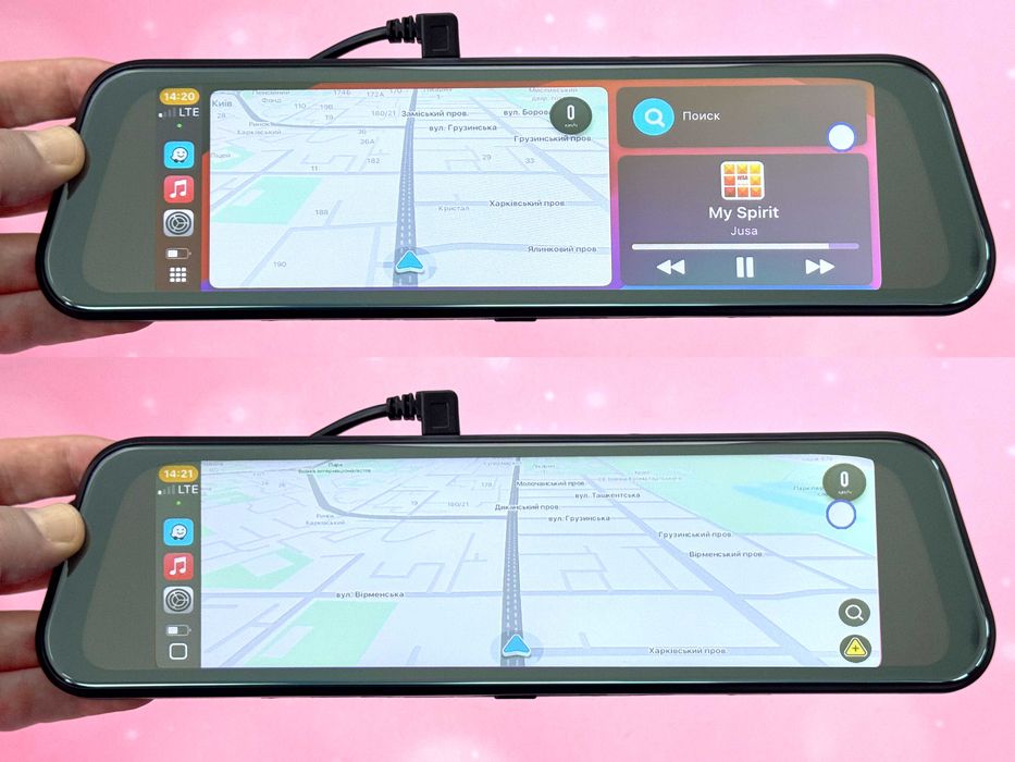 Магнитола с CarPlay и регистратором в ЗЕРКАЛЕ