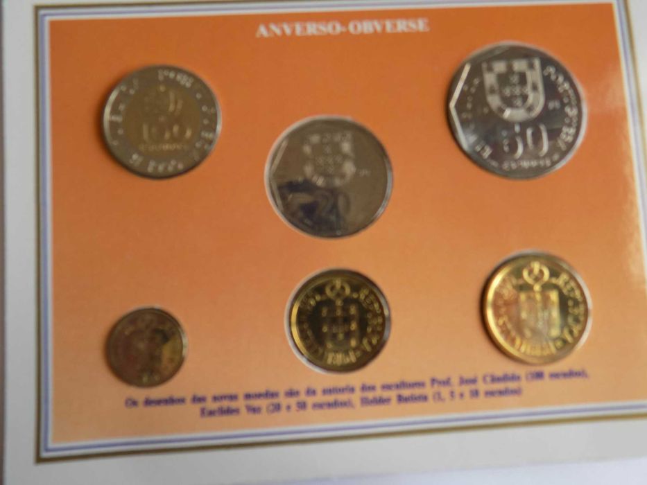 >3 Carteiras anuais de moedas escudo BNC