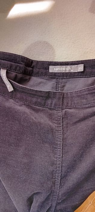 Tregginsy spodnie damskie Sandwich, sztruksowe, brązowe, rozm. 40