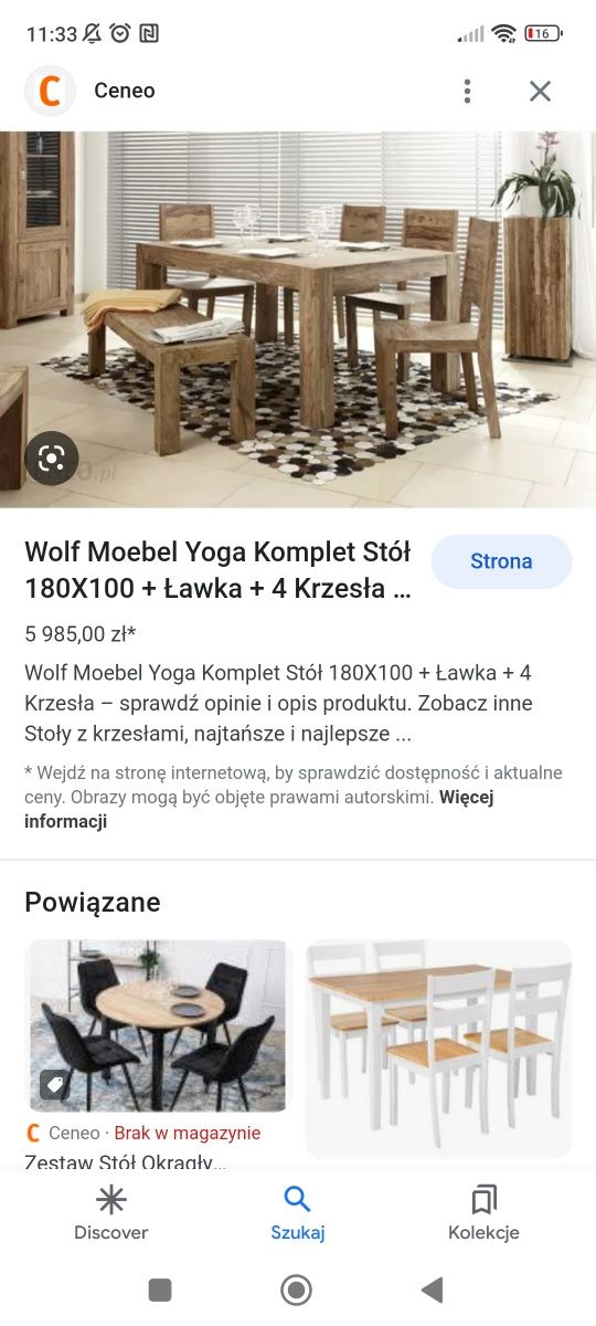 Stół z krzesłami