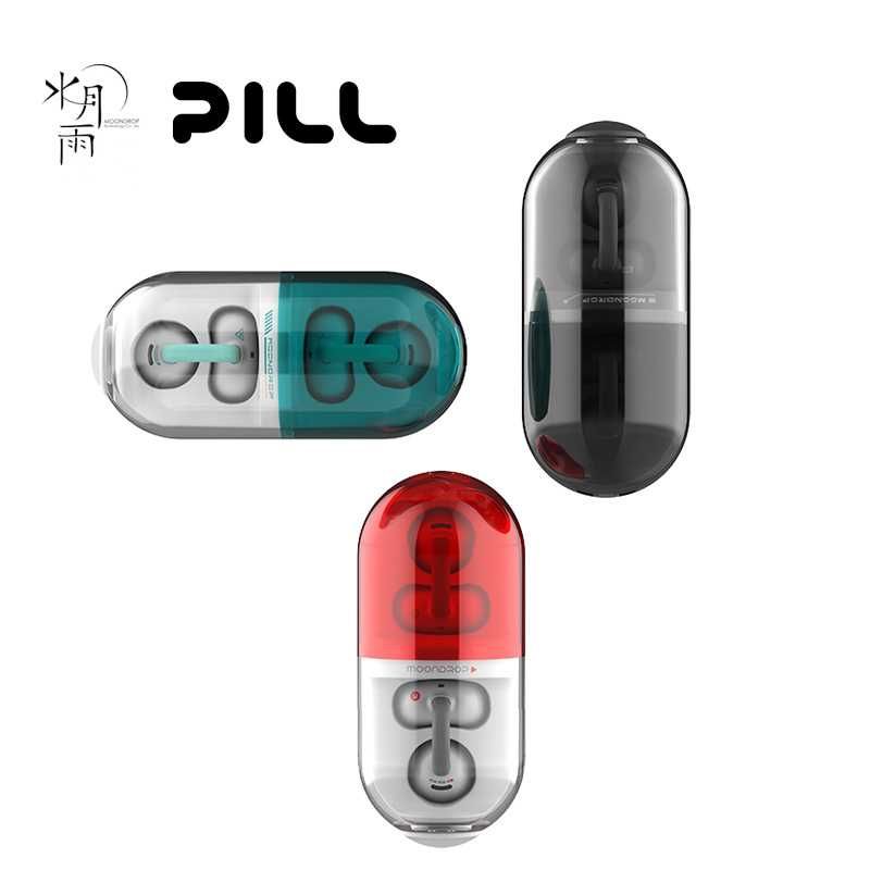 ⇒ Moondrop Pill (Black/Red) - беспроводные OWS наушники клипсы