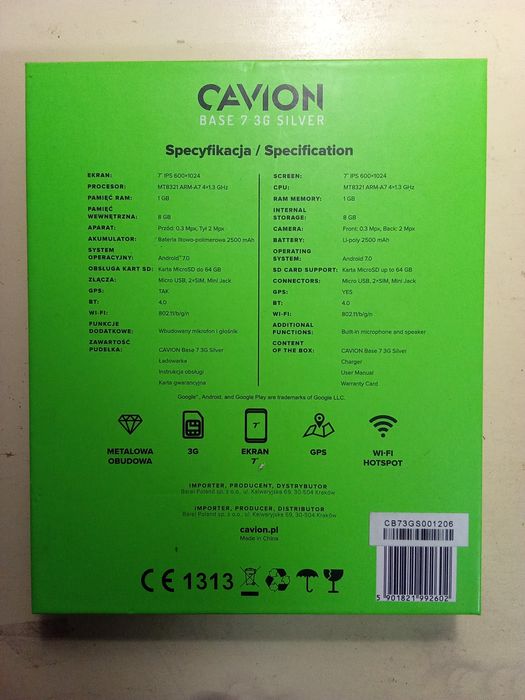Планшет Cavion Base 7 silver