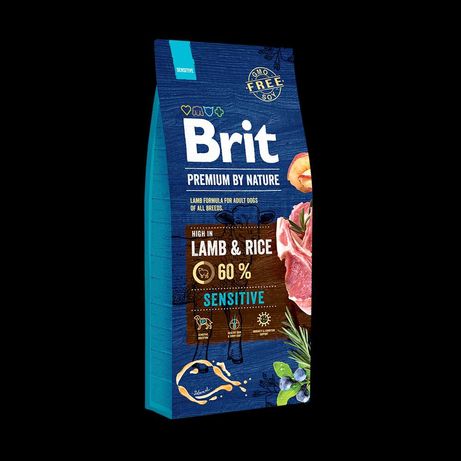 Brit Premium Adult Sensitive Корм для собак ягненок и рис 15к