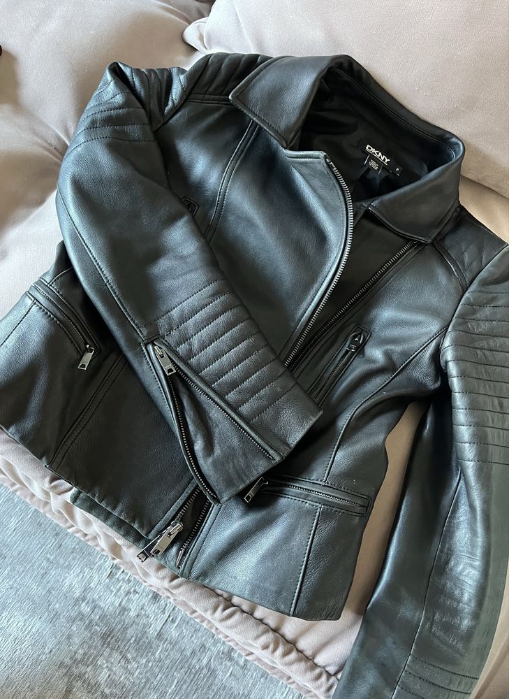 Kurtka skorzana biker DKNY Donna Karan New York S