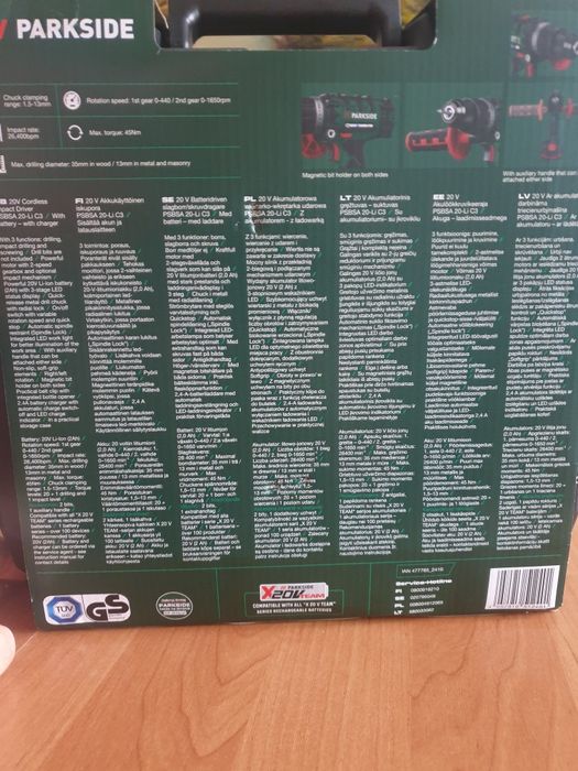 Wiertarko-wkrętarka udarowa Parkside