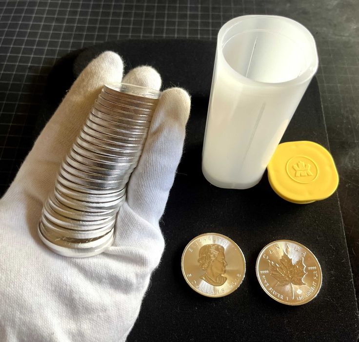 Tubo 25x 1 Onça de prata Maple Leaf Canada 2018, Estado perfeito
