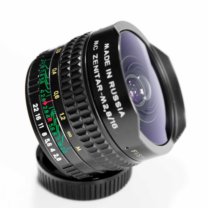 Zenitar 16mm 2.8 ostry egzemplarz! Rybie oko, fisheye lens pod M42