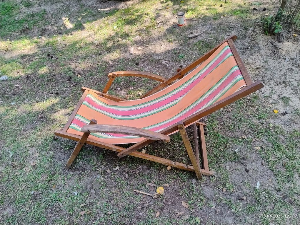 Leżak drewniany PRL
