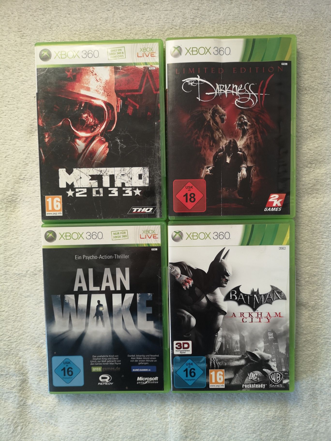 Darkness 2, Alan Wake, Metro 2033 i Batman Arham City Xbox 360 zestaw